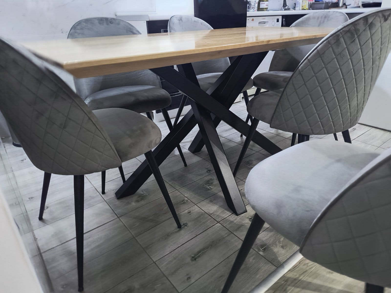Nogare za klub sto — model 55, loft stil, za hotelski hol